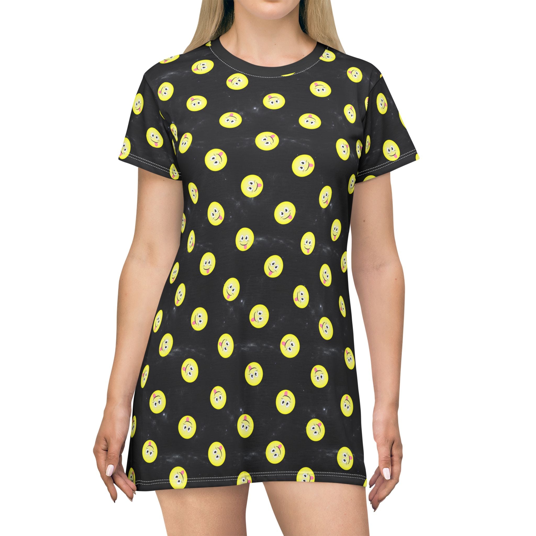 funny summer dress Yum Smiles T-Shirt Dress, Cute Food Graphic Dress, Foodie Gift, Funny – Kawaii Heaven