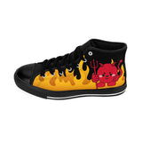 Women's Sneakers - Devil Flame Design, Gothic Footwear for Edgy Style