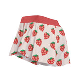 Strawberry Print Sport Skort with Phone Pocket for Women