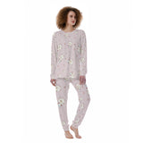 Kawaii Bear Print Women's Pajamas Set - Soft & Comfortable Long Sleeve Sleepwear with Pants