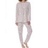 Kawaii Bear Print Women's Pajamas Set - Soft & Comfortable Long Sleeve Sleepwear with Pants