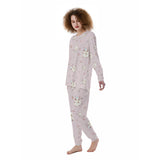Kawaii Bear Print Women's Pajamas Set - Soft & Comfortable Long Sleeve Sleepwear with Pants