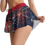 Kawaii Heaven Women's Spider-Inspired Skorts with Pockets for Sports & Fashion