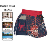 Kawaii Heaven Women's Spider-Inspired Skorts with Pockets for Sports & Fashion