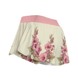 Floral Butterfly Microfiber Sport Skort with Phone Pocket - Pink Athletic Skirt for Tennis