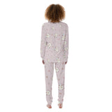Kawaii Bear Print Women's Pajamas Set - Soft & Comfortable Long Sleeve Sleepwear with Pants