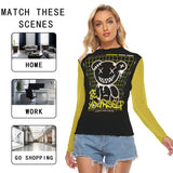 Kawaii Heaven Women's Mesh Long Sleeve Tee - Be Yourself Graphic Print