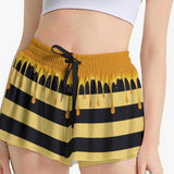 Kawaii Heaven Women's Cute Bee Honey Drip Sport Skorts with Pockets