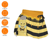 Kawaii Heaven Women's Cute Bee Honey Drip Sport Skorts with Pockets