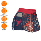 Kawaii Heaven Women's Spider-Inspired Skorts with Pockets for Sports & Fashion