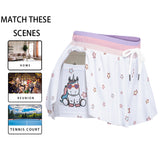 Kawaii Heaven Women's Unicorn Star Sport Skort with Phone Pocket