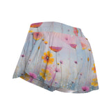 Women's Pastel Wildflower Sport Skort with Pockets Athletic Skirt Shorts Summer Outfit