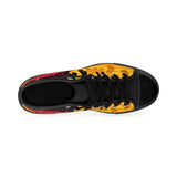 Women's Sneakers - Devil Flame Design, Gothic Footwear for Edgy Style