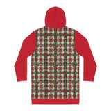 Christmas Pinguin Santa Claus Reindeer Hoodie Dress for Women, Holiday Winter Sweatshirt Tunic, Festive Christmas Party Outfit, Cute Xmas