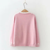 Cartoon Embroidery Rabbit Women's Sweater Cardigan Y2K Tops Autumn Loose Knitwear Jackets