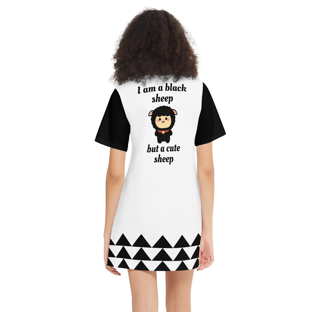 Short-Sleeve T-Shirt Dress I am a black sheep but a cute sheep