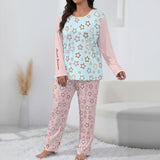 Pastel Star Pajama Set – Cute Pink Blue Loungewear Set