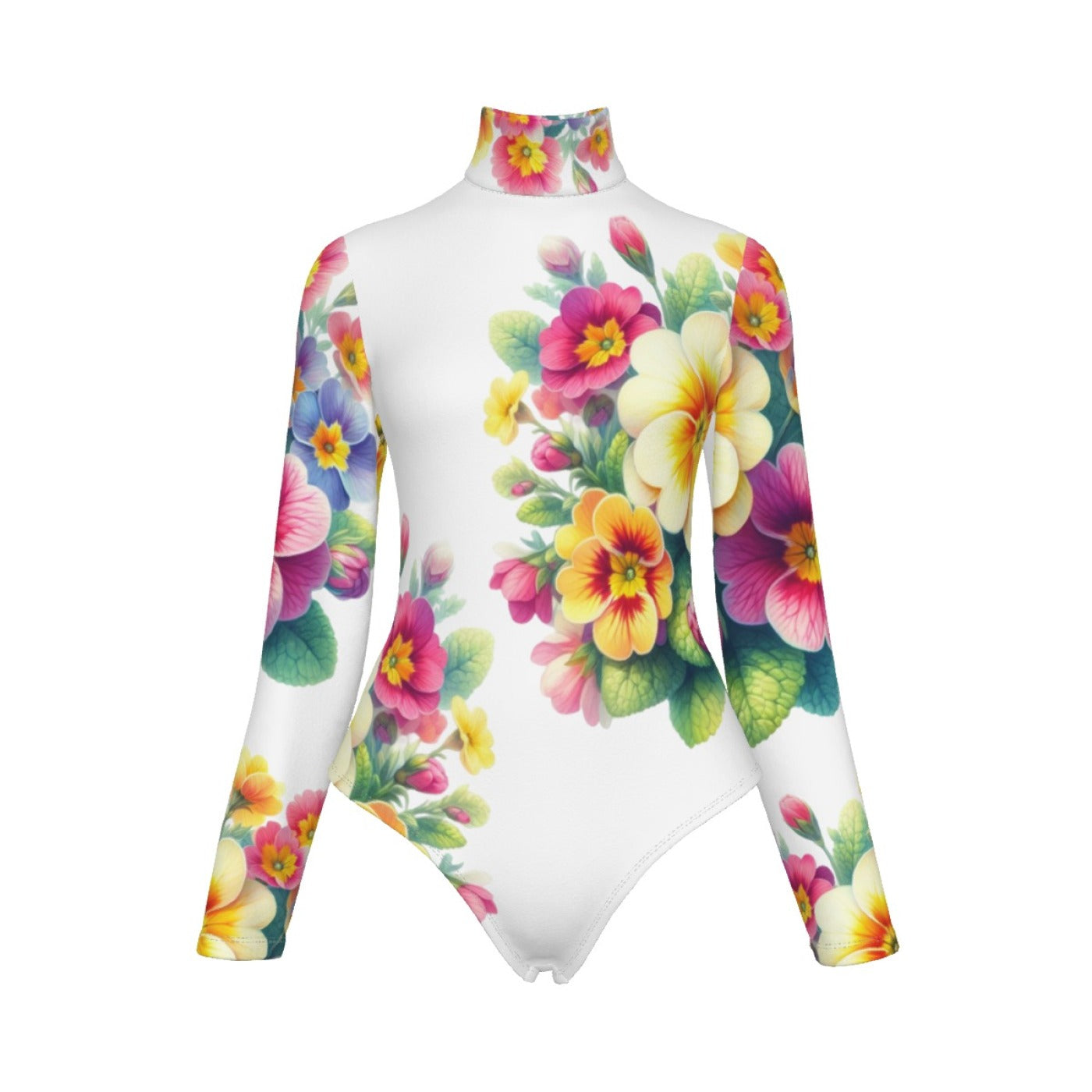 Colorful Floral Turtleneck Bodysuit