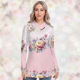 Floral Heap Neck Tunic Blouse – Long Sleeve Slim Fit Top for Women