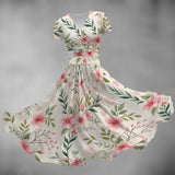 Floral Midi Dress with V-Neck – Elegant Summer Fit & Flare Dress