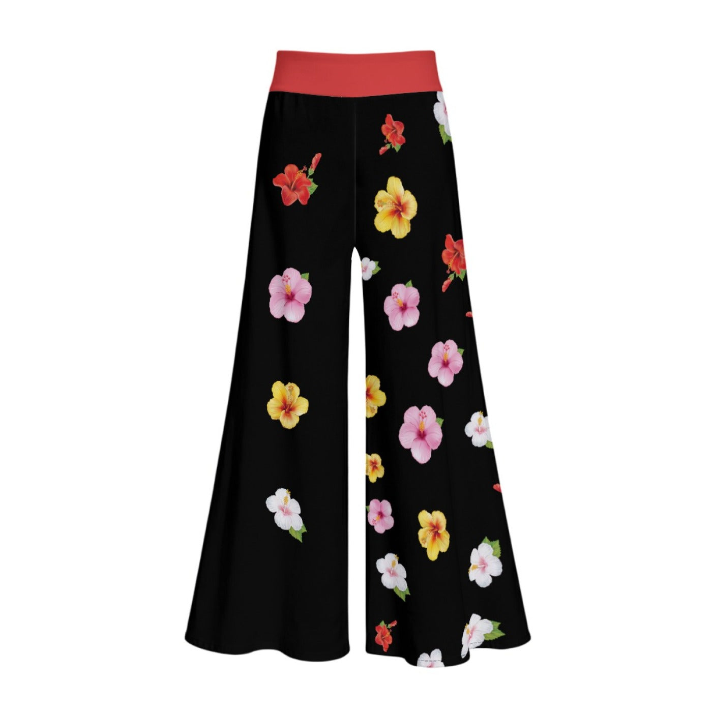All-Over Print Women’s Lightweight Wide-Leg Pants with Hidden Side Zipper