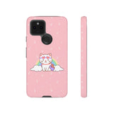 Kawaii Cat Rainbow Tough Cases, Cute Kitty Phone Cover, Protective Phone Case, Adorable Cat Lover Gift, Fun Rainbow Cat Phone Accessories