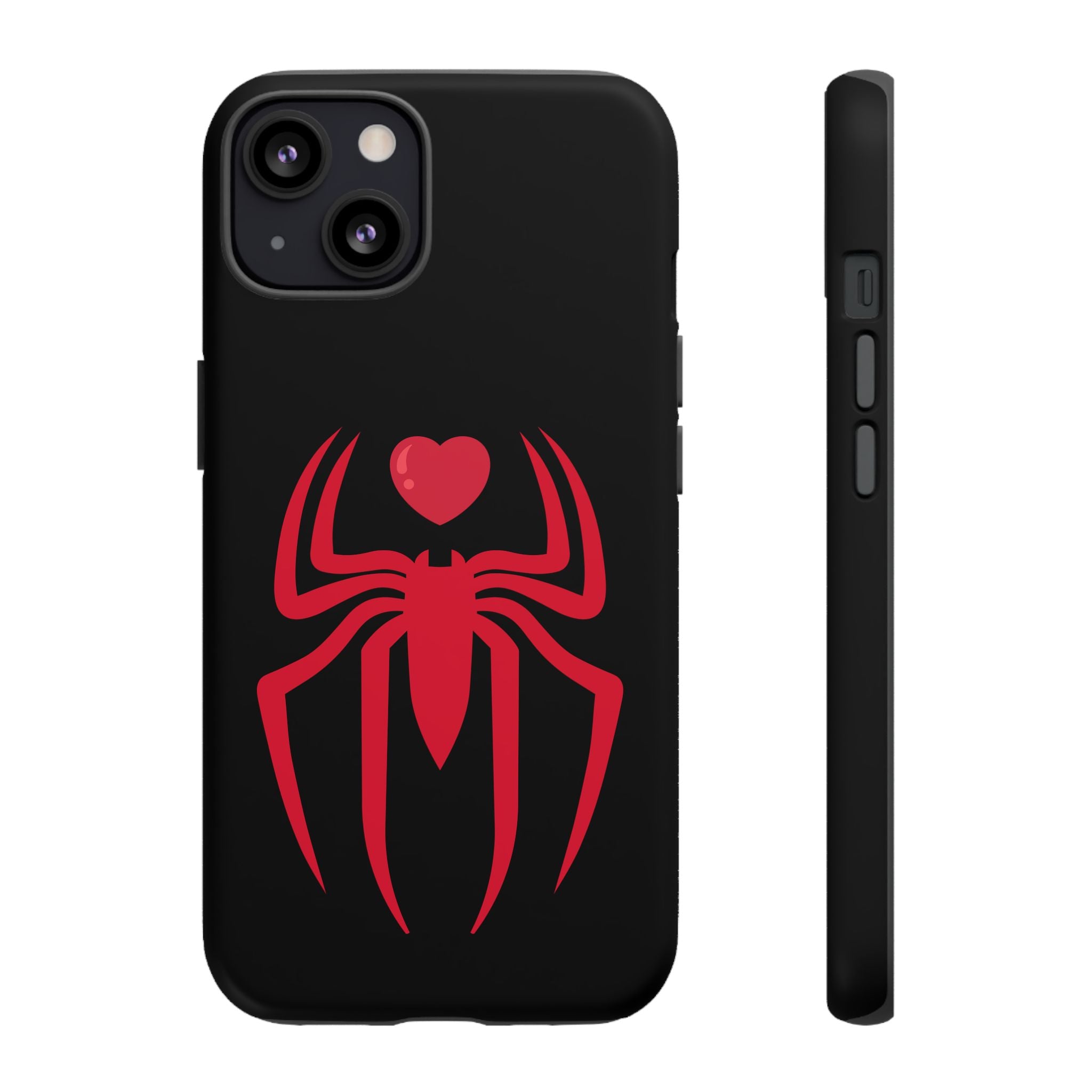 Red Spider Heart Tough iPhone Cases, Spiderweb iPhone Cover, Gothic Phone Accessories, Halloween Gift, Creepy Arachnid iPhone Protectors