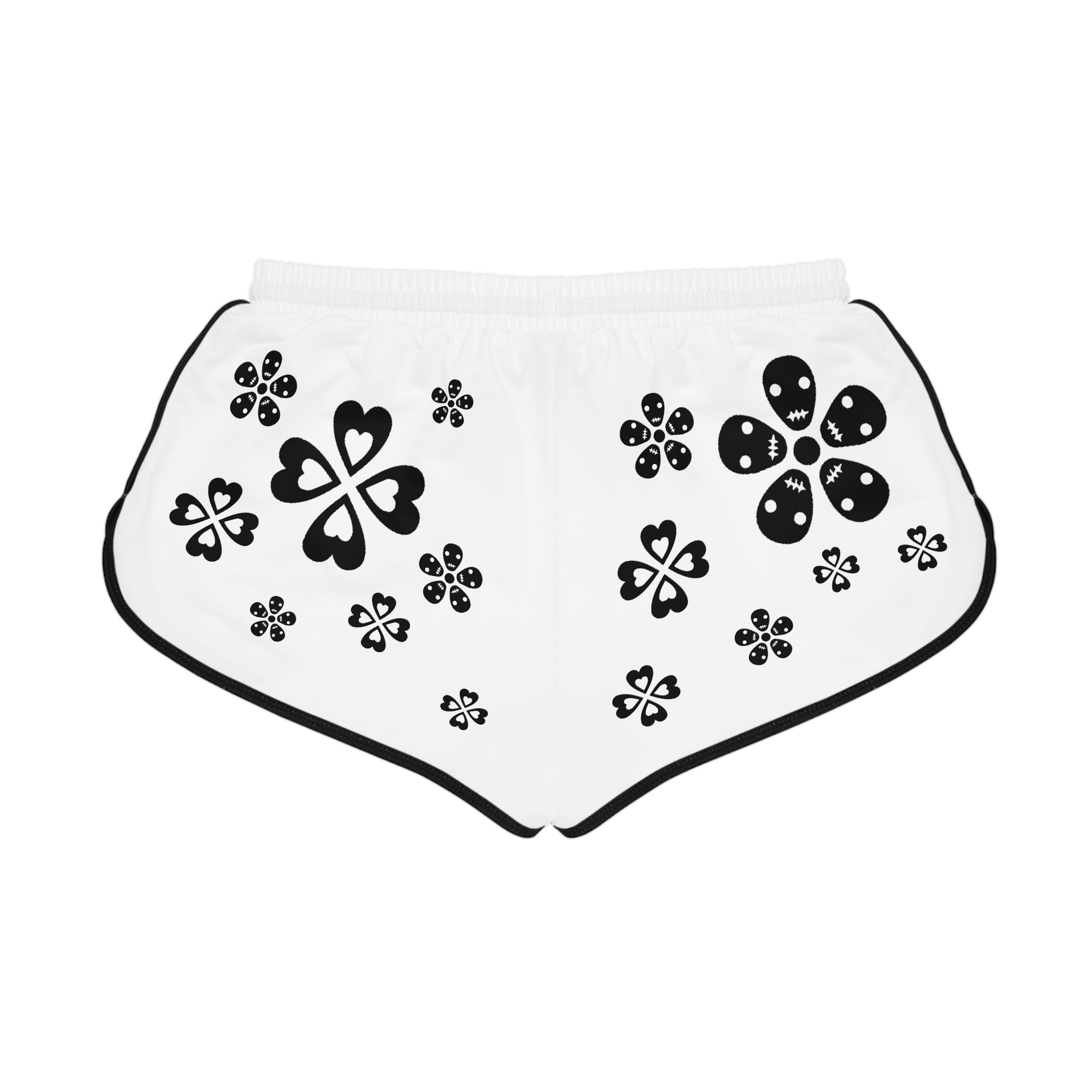 Black Flowers Women's Relaxed Shorts
