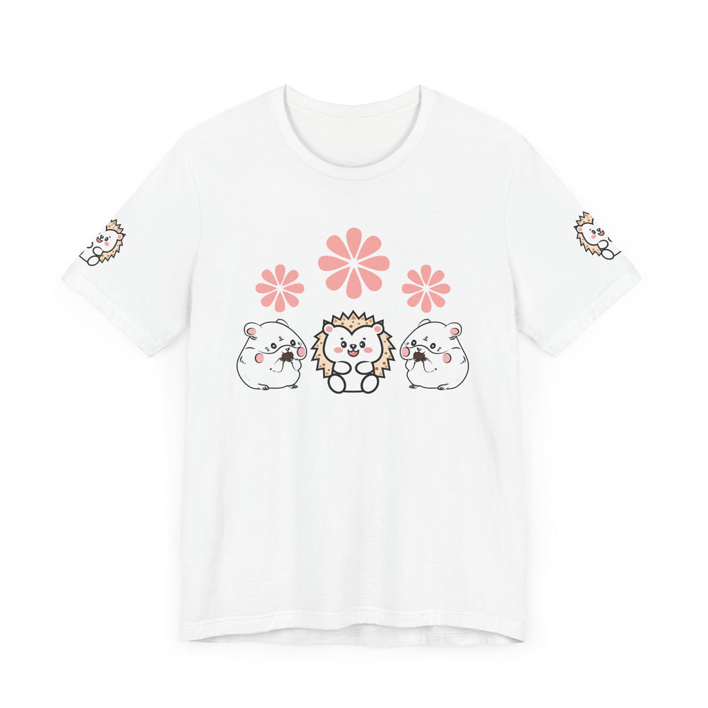 Cute Animal Tee - Hedgehog & Hamster Shirt - Happy Critter Top