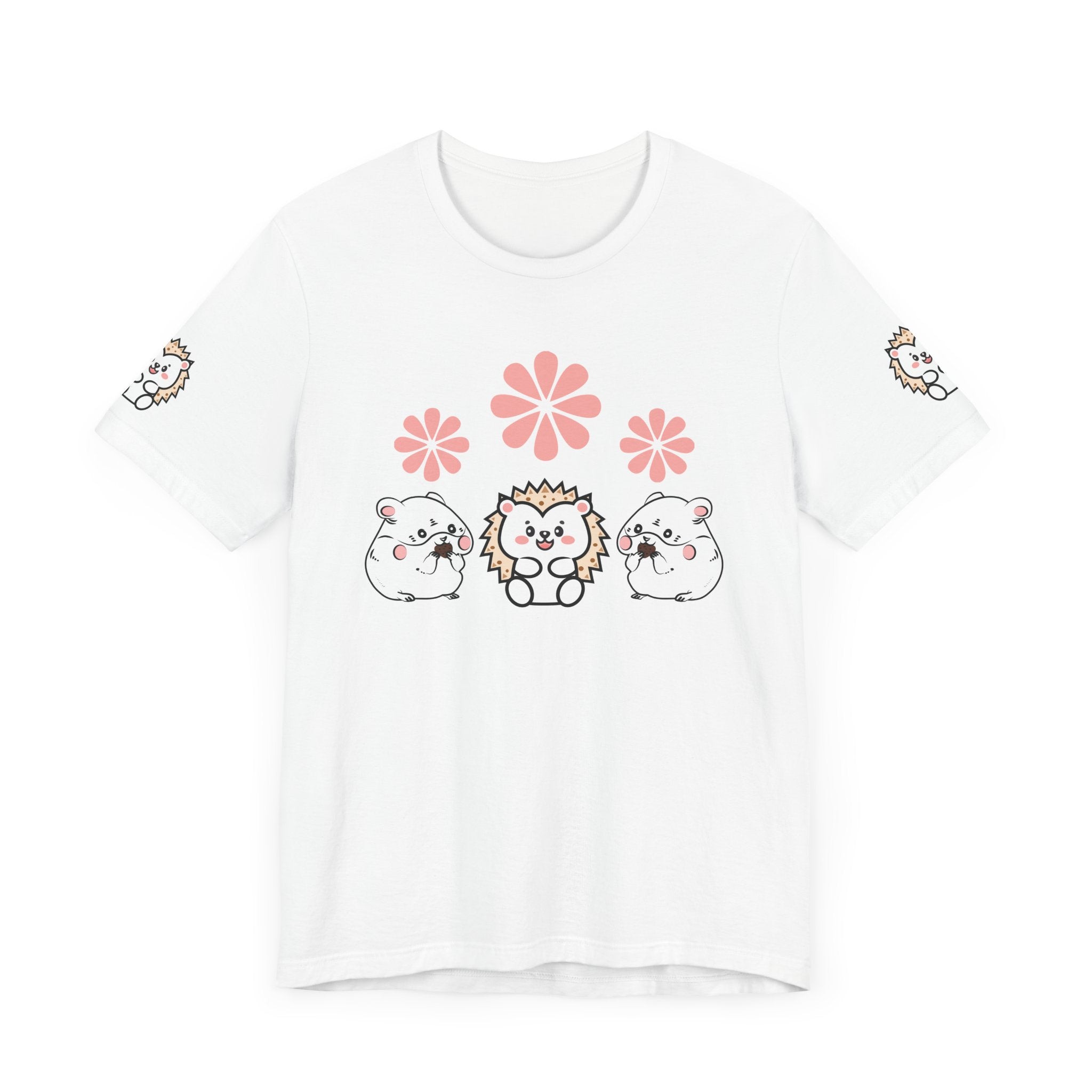 Cute Animal Tee - Hedgehog & Hamster Shirt - Happy Critter Top