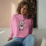 Kawaii Penguin Crop Hoodie, Cute Animal Lover Gift, Cozy Winter Top, Japanese Style Sweatshirt, Adorable Graphic Jumper