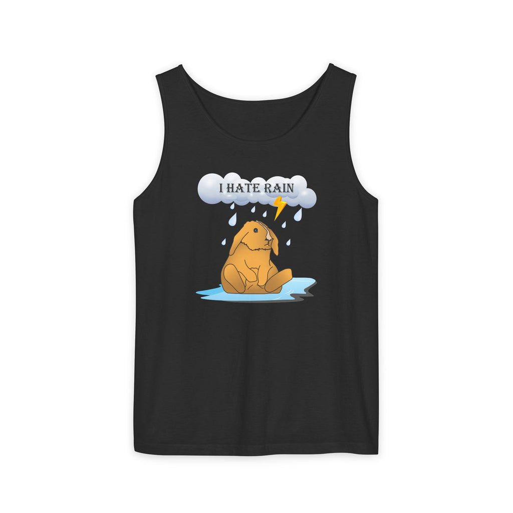 I Hate Rain Rabbit Tank Top, Sleeveless Tee, Summer Shirt, Funny Graphic Top, Rabbit Lover Gift