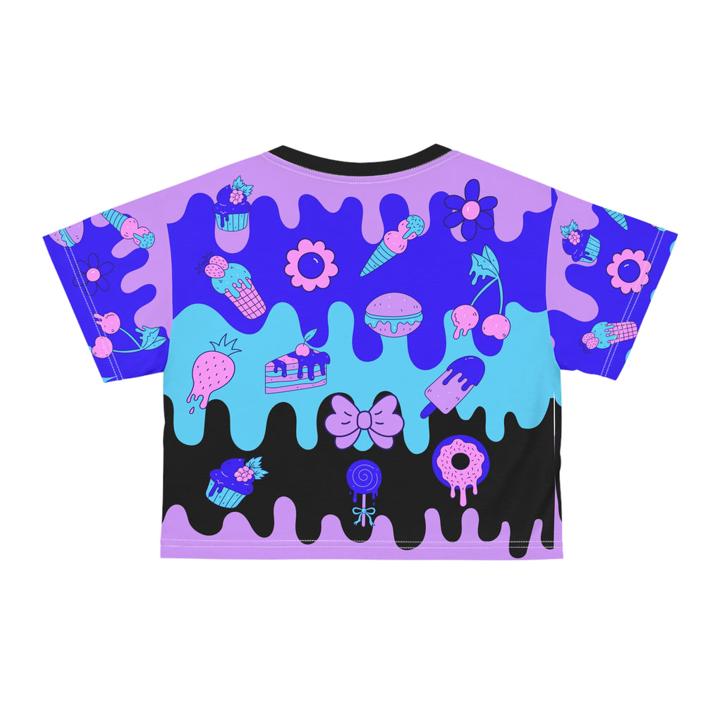 Kawaii Pastel Candy Drip Crop Tee