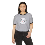 Kawaii Cute Hamster Ringer Tee - Cotton T-Shirt - Animal Lover Gift - Funny Graphic Tee - Cute Rodent Shirt