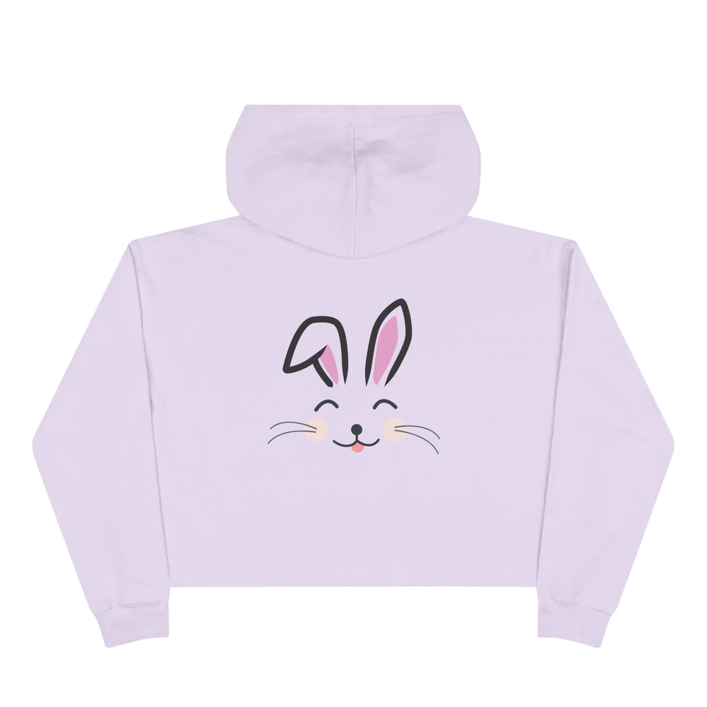 Cute Rabbit face Crop Hoodie, Bunny Hooded Sweater, Kawaii Animal Sweatshirt, Cozy Hare Pullover, Rabbit Lover Gift