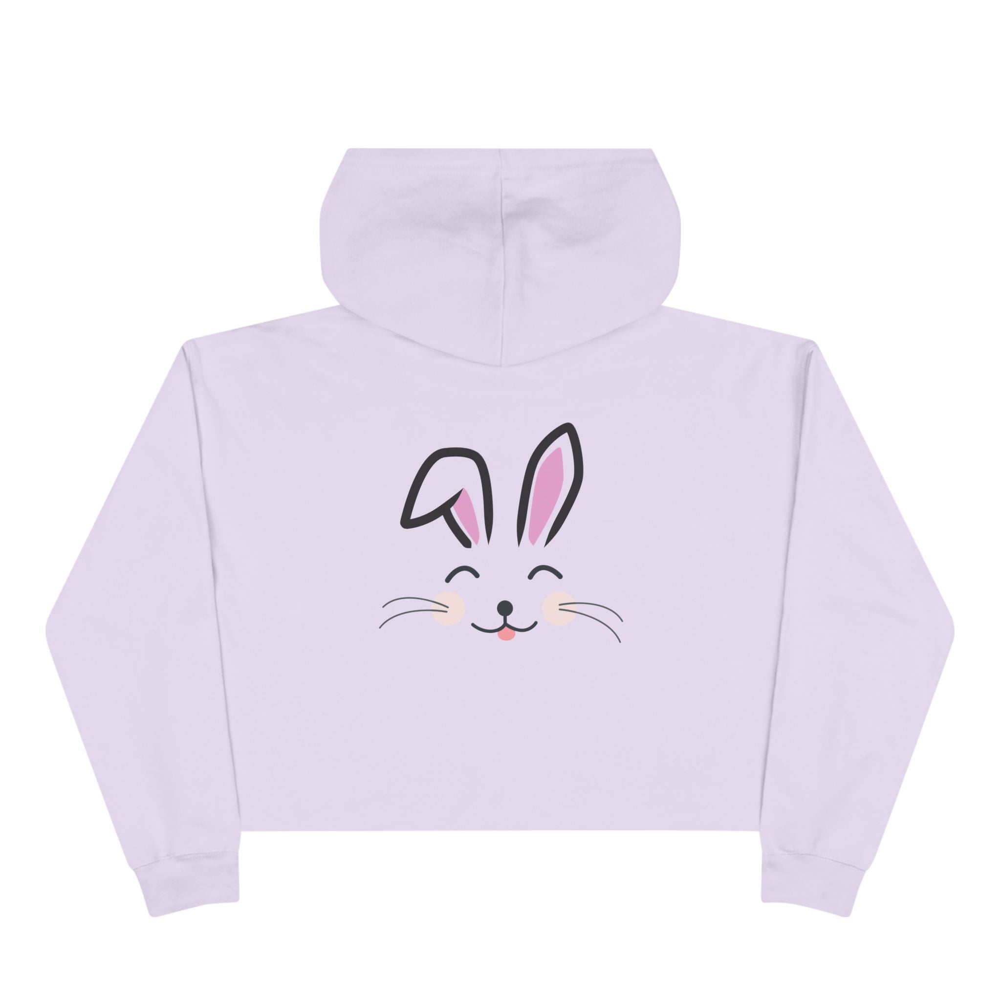 Cute Rabbit face Crop Hoodie, Bunny Hooded Sweater, Kawaii Animal Sweatshirt, Cozy Hare Pullover, Rabbit Lover Gift