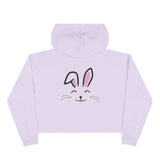 Cute Rabbit face Crop Hoodie, Bunny Hooded Sweater, Kawaii Animal Sweatshirt, Cozy Hare Pullover, Rabbit Lover Gift