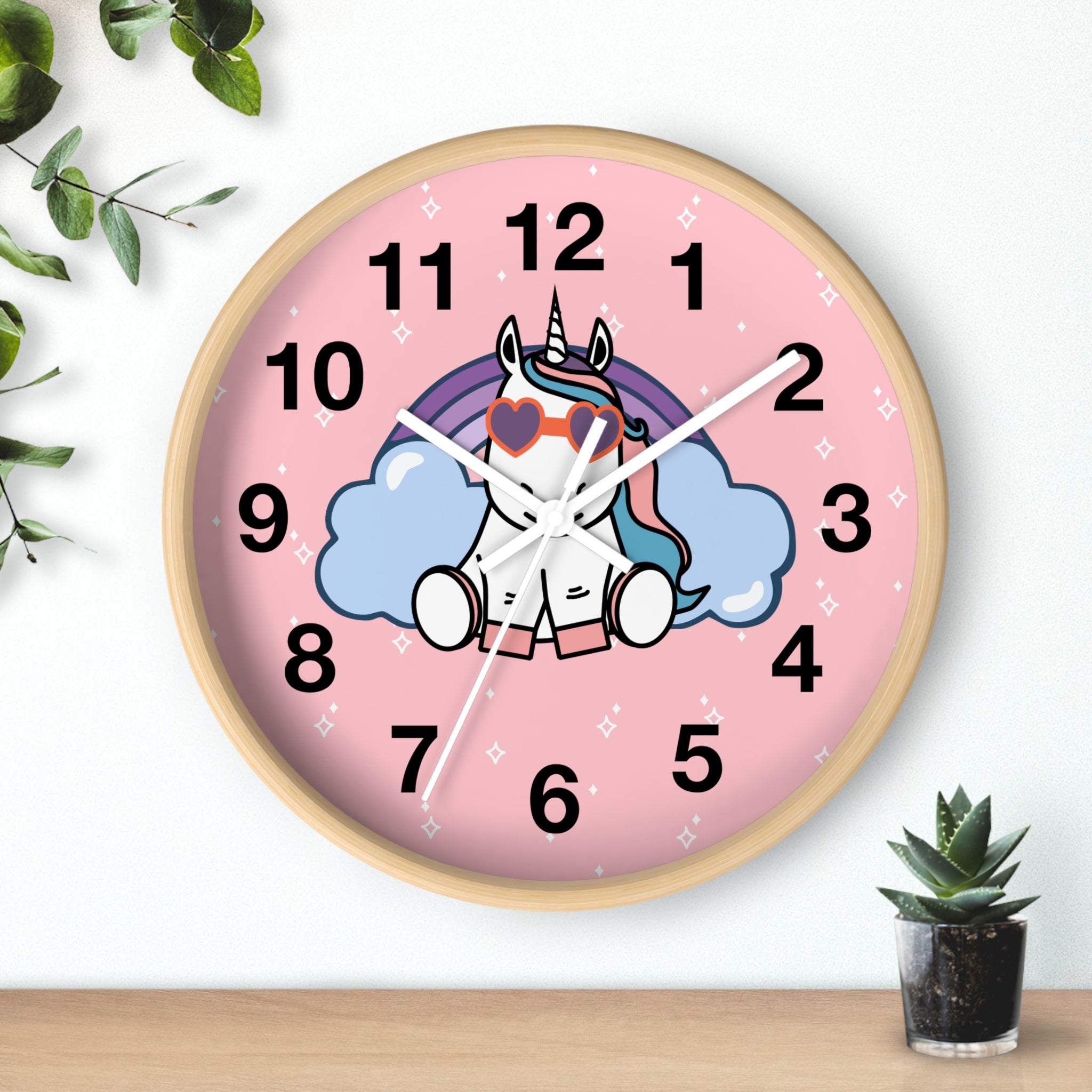 Unicorn Rainbow Wall Clock, Magical Fantasy Decor, Cute Kids Room Clock, Colorful Nursery Art, Unique Gift for Unicorn Lover