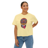 Sugar Skull Boxy Tee - Day of the Dead Women's Shirt