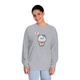 Kawaii Cow Woman Long Sleeve T-Shirt, Cute Cow Lady Tee, Funny Animal Lover Shirt, Adorable Farm Animal Top, Women's Graphic Tee