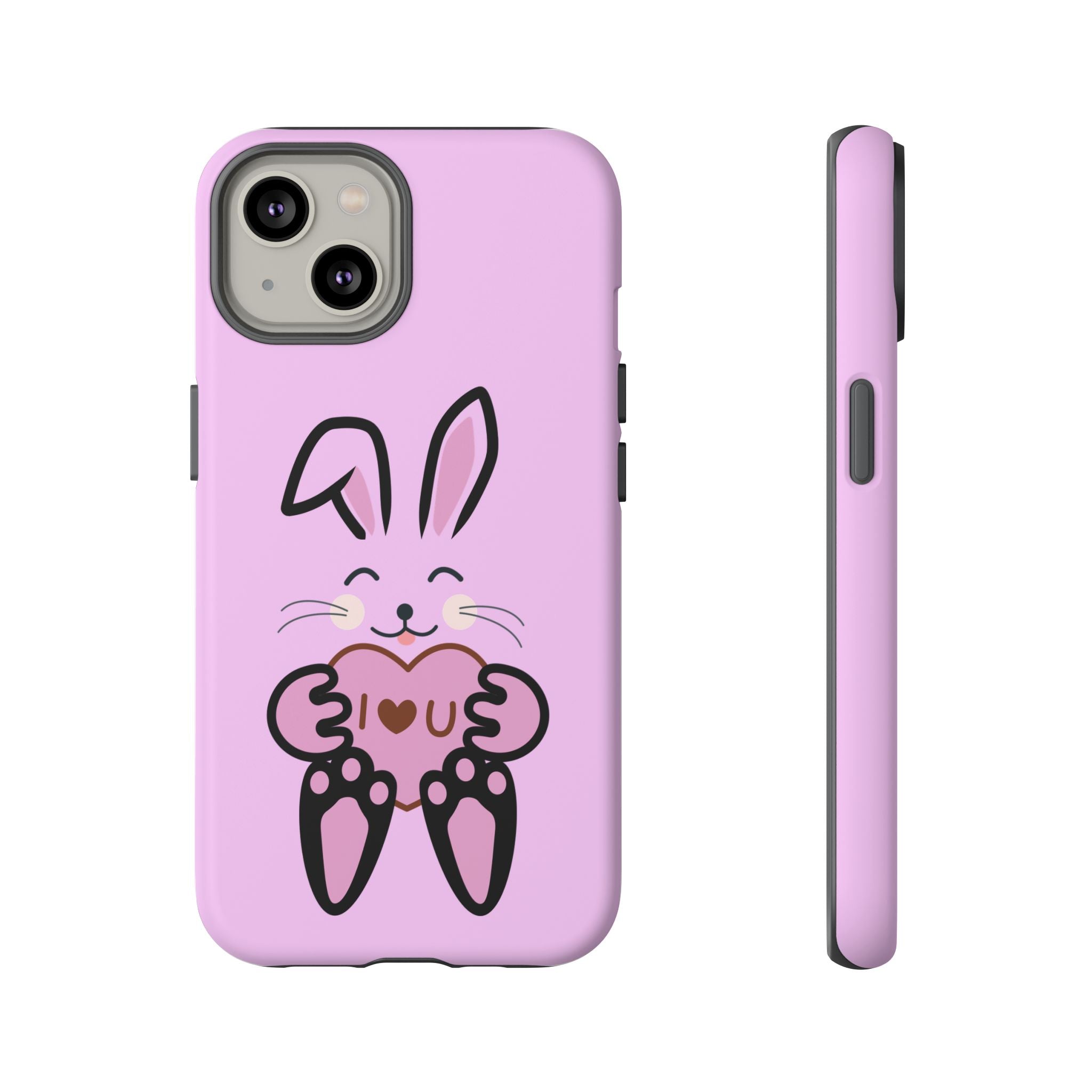 Rabbit With I Love You Heart iPhone Tough Cases, Bunny Phone Cover, Animal Lover Gift, Protective Case, Cute Rabbit Design