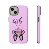 Rabbit With I Love You Heart iPhone Tough Cases, Bunny Phone Cover, Animal Lover Gift, Protective Case, Cute Rabbit Design