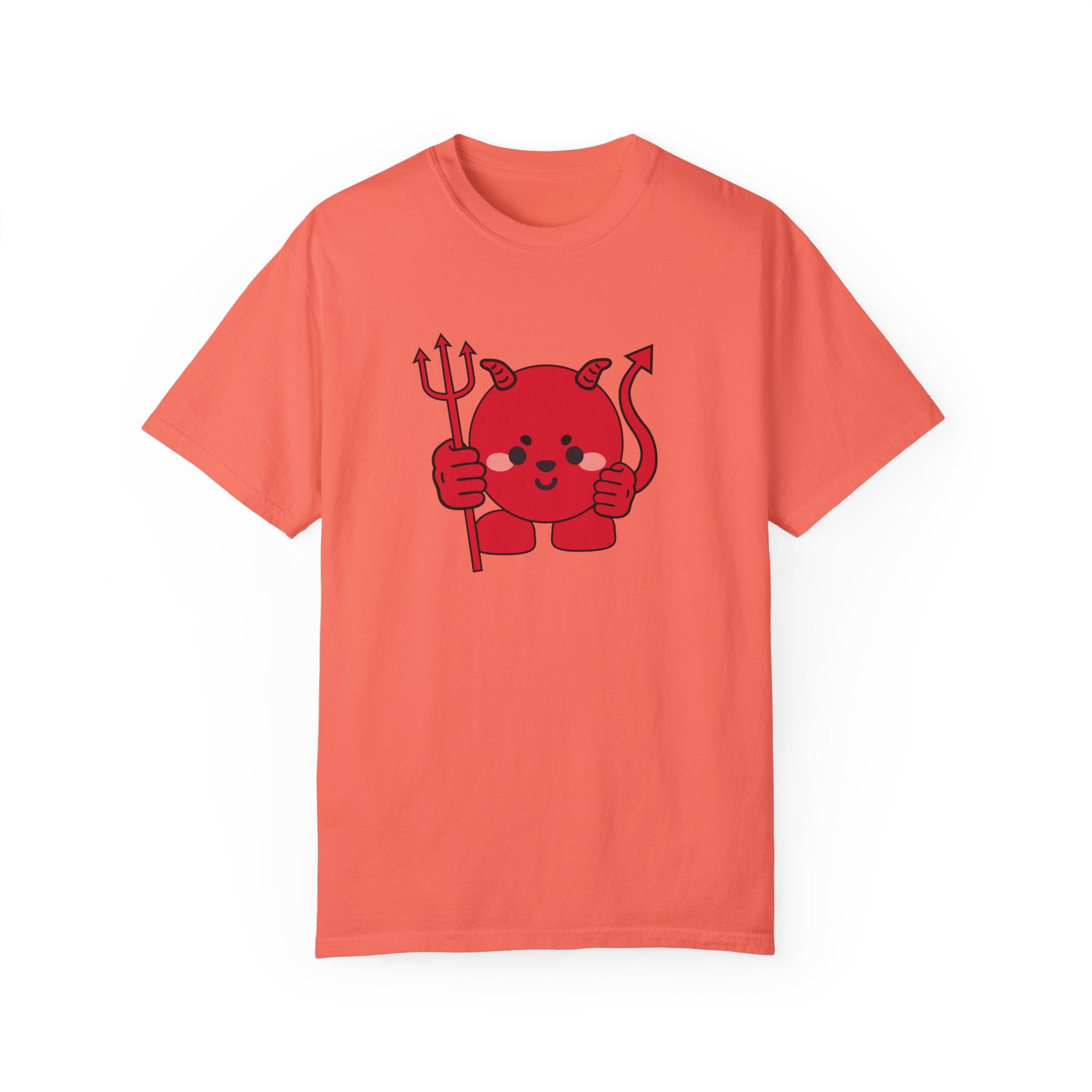 Kawaii Devil Shirt, Cute Demon Garment-Dyed T-shirt, Pastel Grunge Top, Harajuku Inspired Clothing