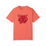 Kawaii Devil Shirt, Cute Demon Garment-Dyed T-shirt, Pastel Grunge Top, Harajuku Inspired Clothing