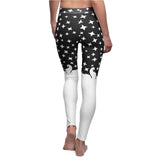 Women's Leggings - Star and Kawaii Cat Print - Cute Cat Yoga Pants - Galaxy Print - Athletic Tights