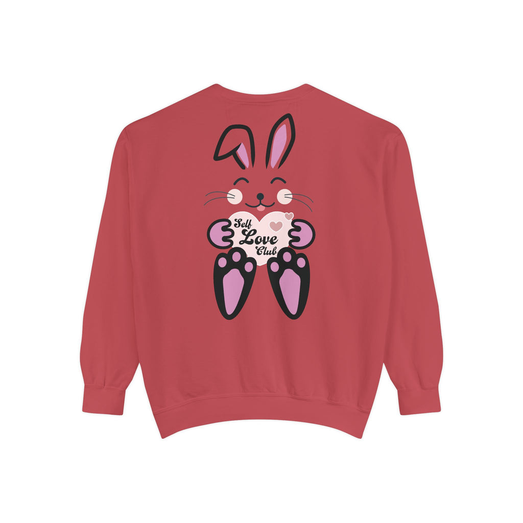 Kawaii Rabbit Face Unisex Sweatshirt, Self Love Club, Cute Jumper, Pastel Bunny Shirt, Cozy Pullover, Gift for Rabbit Lovers