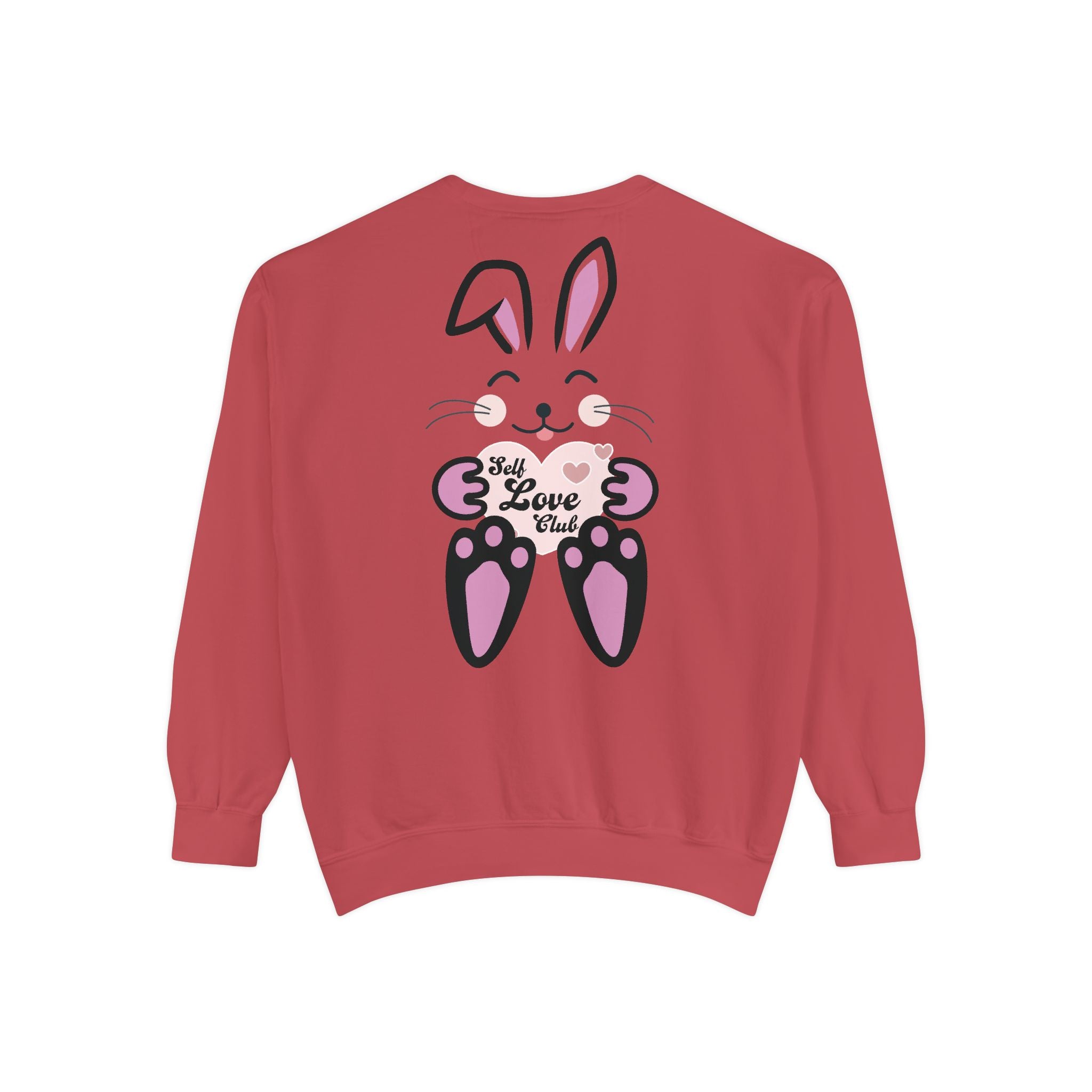 Kawaii Rabbit Face Unisex Sweatshirt, Self Love Club, Cute Jumper, Pastel Bunny Shirt, Cozy Pullover, Gift for Rabbit Lovers