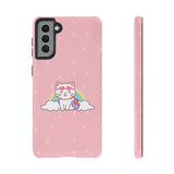 Kawaii Cat Rainbow Tough Cases, Cute Kitty Phone Cover, Protective Phone Case, Adorable Cat Lover Gift, Fun Rainbow Cat Phone Accessories