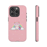 Kawaii Cat Rainbow Tough Cases, Cute Kitty Phone Cover, Protective Phone Case, Adorable Cat Lover Gift, Fun Rainbow Cat Phone Accessories