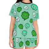 Kawaii Shamrocks Pajama Set - Women's Sleepwear - Cute PJ Set